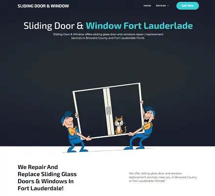 The website for Sliding Glass Door and Window, in Broward County, is built and managed by Ranked Brands